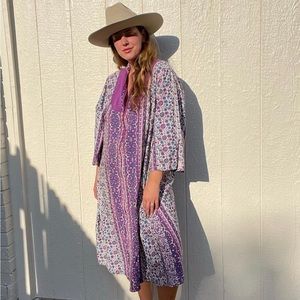 AMERICAN VINTAGE Purple Zip Caftan Dress